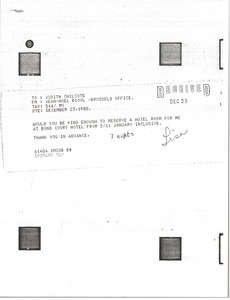 Telex printouts from Jean-Noel Bioul to Lisa Maki