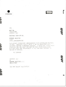 Telex prinotuts from Mark H. McCormack to James S. Erskine