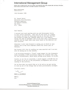 Letter from Mark H. McCormack to Howard Smith