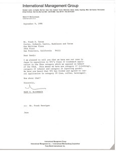 Letter from Mark H. McCormack to Frank D. Tatum