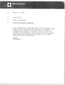 Memorandum from Mark H. McCormack to Peter Kuhn