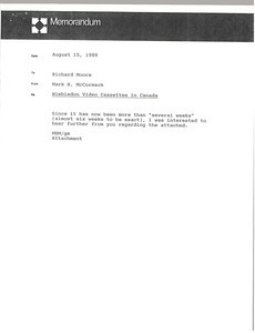 Memorandum from Mark H. McCormack to Richard Moore