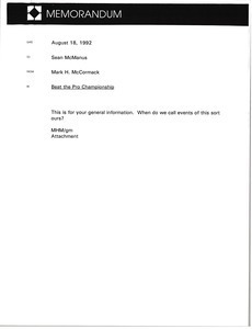 Memorandum from Mark H. McCormack to Sean McManus