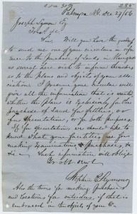 Letter from Stephen P. Seymour to Joseph Lyman