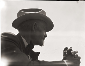 Franklin I. Jordan, photographer: backlit portrait in profile
