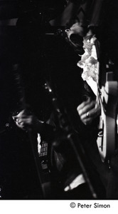 The Byrds and Flying Burrito Brothers performing at the Boston Tea Party: Gram Parsons and Chris Hillman playing guitar (partial double exposure)