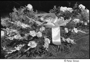 Jack Kerouac's funeral: flowers by casket