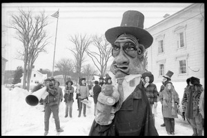 Large puppet from Bread and Puppet Theater, during a demonstration against the invasion of Laos at the Vermont State House