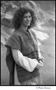 Usha (Cathy Brown) on the beach