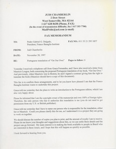 Fax memorandum from Judi Chamberlin to Pedro Gabriel G. Delgado
