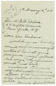 Letter from Edna R. Heard to W. E. B. Du Bois
