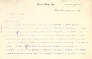Letter from W. E. B. Du Bois to A. J. McMaster