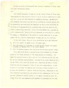 Letter from W. E. B. Du Bois to United States Department of State