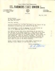 Letter from F. W. Stover to W. E. B. Du Bois