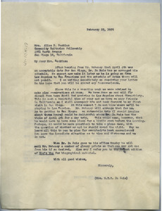 Letter from Mrs. W. E. B. Du Bois to Community Unitarian Fellowship