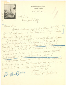 Letter from Earl Osborne to The Crisis