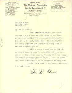 Letter from George W. Gross to W. E. B. Du Bois