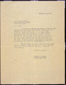 Letter to Naismith from Draper (November 28, 1939)