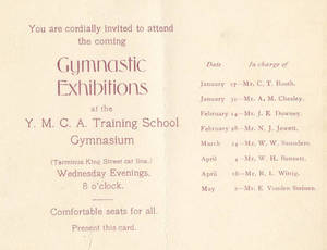 Men's Exhibition Schedule, c. 1890