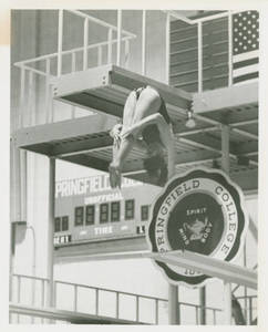 Springfield College swimmer diving
