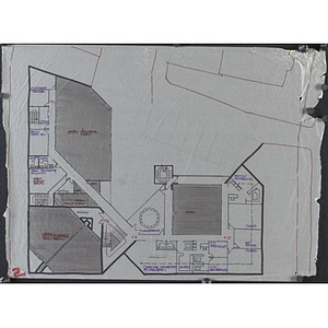 Harriet Tubman House second floor room layout with multipurpose spaces, staff rooms and staff toilets, conference room, offices, classrooms, and family counseling area