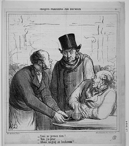 - Vous ne prenez rien?... - Non, j'ai peur.... - Allons, un grog au laudanum!......