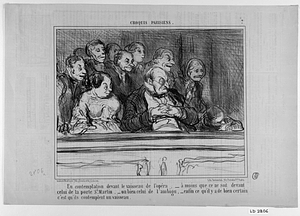 En contemplation devant le vaisseau de l'opéra. - à moins que ce ne soit devant celui de la porte St. Martin, - ou bien celui de l'ambigu, - enfin ce qu'il y a de bien certain c'est qu'ils contemplent un vaisseau.