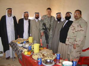 Sean Durkee with Yezidi people