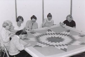 Sally Palmer Field and quilters, circa 1982