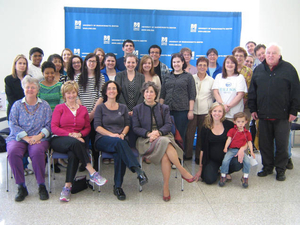 Volunteers and staff at the UMass Boston Mass. Memories Road Show