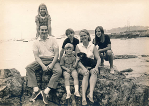 1972 family photo on Curlew Beach, Nahant