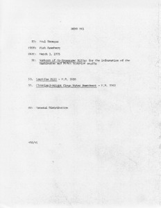 Memo #61, Numbers of Co-Sponsored Bills: for the information of the Washington and Fifth District Staffs