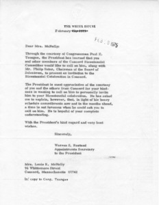 Letter to Mrs. McNally from Warren S. Rustand