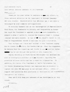 Draft ROBO letter: Foreign language policy statement