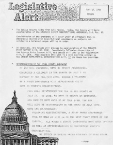 Legislative Alert: Reintroduction of the Equal Rights Amendment