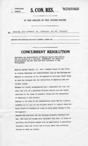 Concurrent Resolution deploring the assassination of Benigno Aquino and calling for the conduct of a thorough, independent and impartial investigation and for free and fair elections in the Philippines