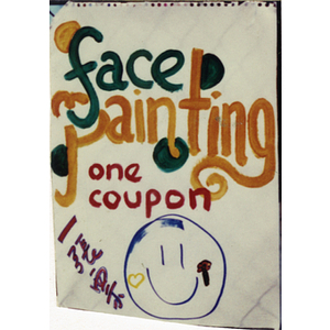 Face painting sign at the Recreation Day fair