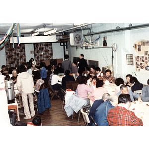 Chinese Progressive Association members gather eat dinner with their families