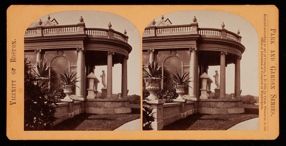 Stereograph of conservatory, Hunnewell Estate, Wellesley, Mass.