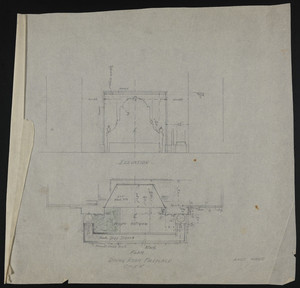 Elevation and Plan, Dining Room Fireplace, Ames House, undated