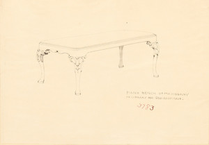 "Piano Bench of Mahogany in Library"