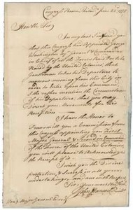 Letter from John Hancock to Artemas Ward, 22 June 1775