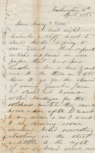 Letter from Sarah Swain Forbes to Mary Forbes Russell, 15 April 1865