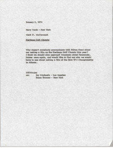 Memorandum from Mark H. McCormack to Barry Frank