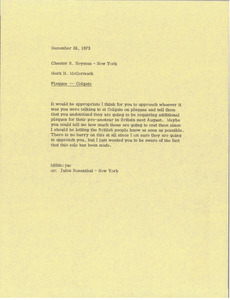 Memorandum from Mark H. McCormack to Chester R. Heyman