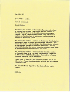 Memorandum from Mark H. McCormack to John Webber