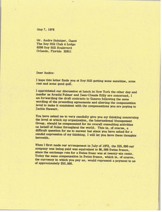 Letter from Mark H. McCormack to Andre J. Heiniger