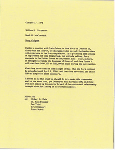 Memorandum from Mark H. McCormack to William H. Carpenter