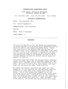 Fax from Mark H. McCormack to Laurie Roggenburk