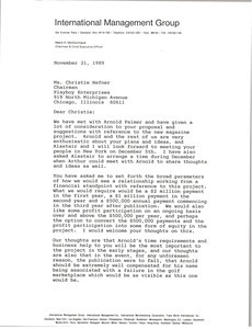 Letter from Mark H. McCormack to Christie Hefner